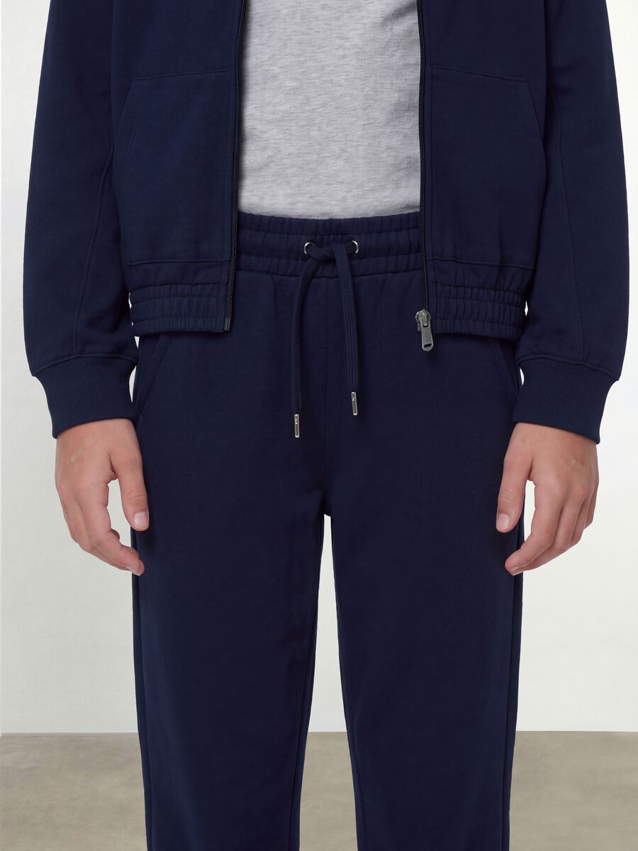 Blue organic cotton joggers, regular fit, for girls_2