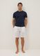 White cotton and linen blend pyjama shorts, regular fit_0