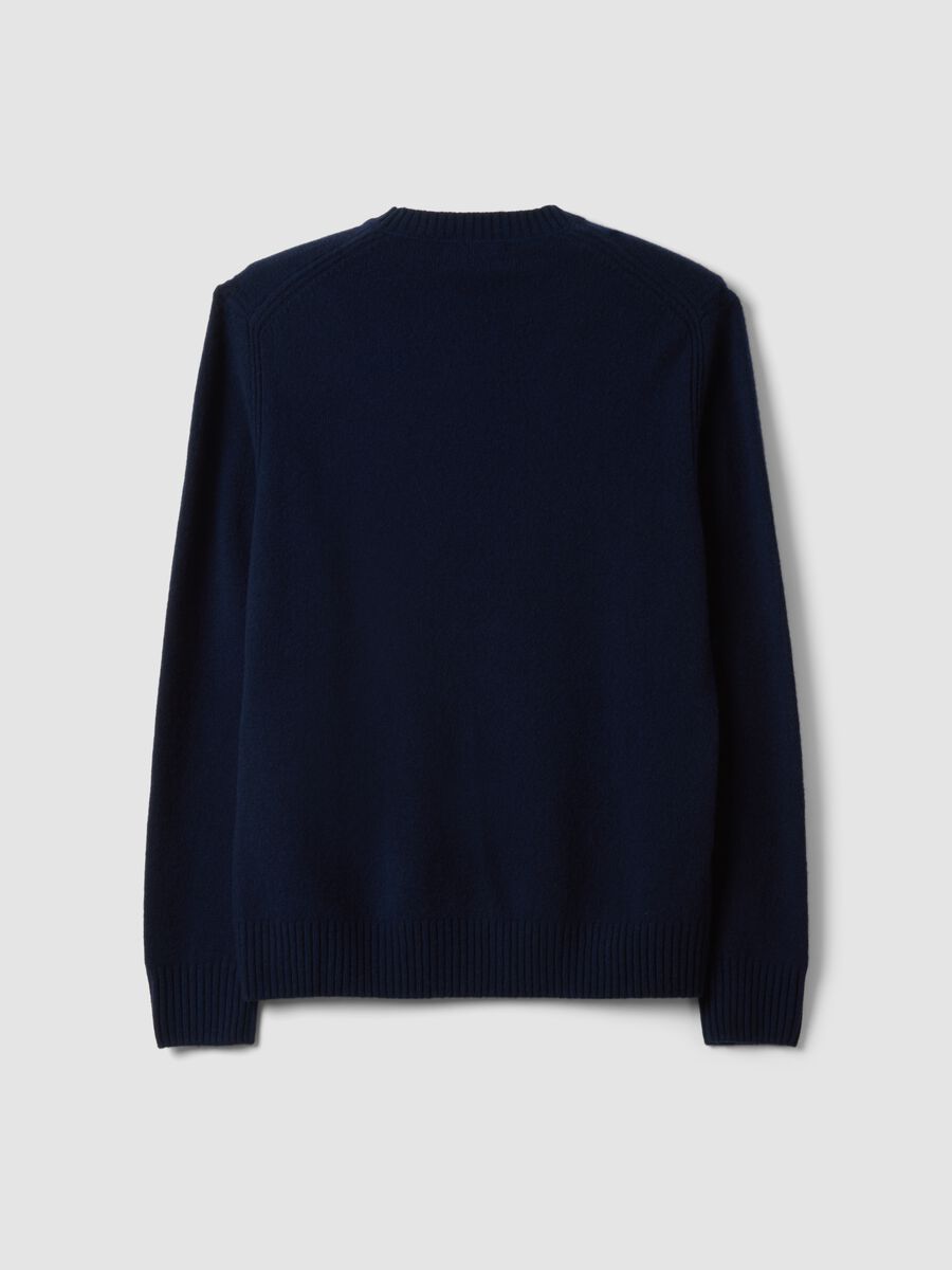 Blue crew-neck wool-blend jumper, regular fit_2
