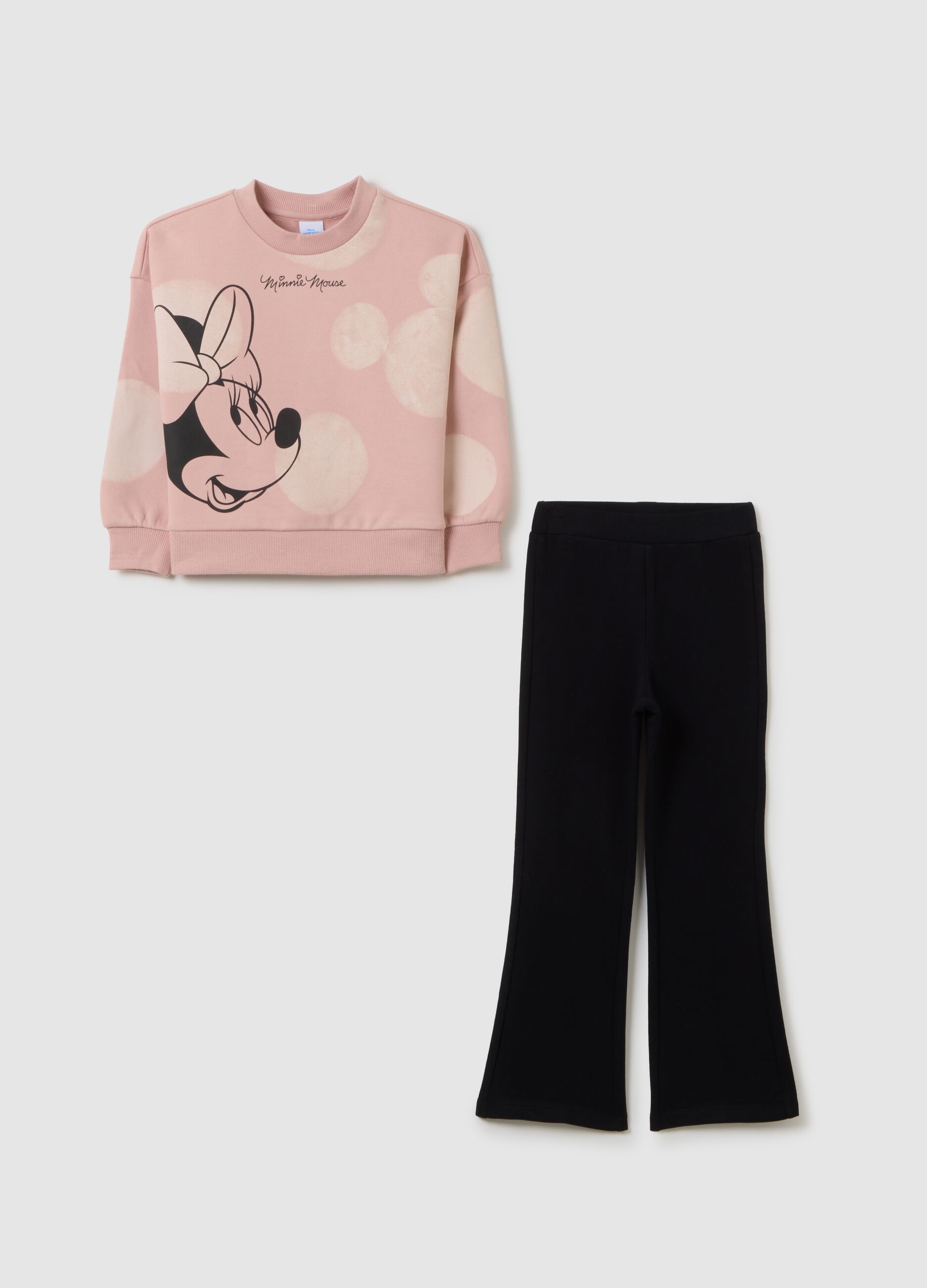 Girl's pink cotton-blend jogging set with a regular fit