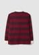 Red pure cotton striped long-sleeve rugby polo, regular fit_6