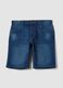 Blaue Stretch-Denim-Baumwollmischung Slim Fit Shorts_4