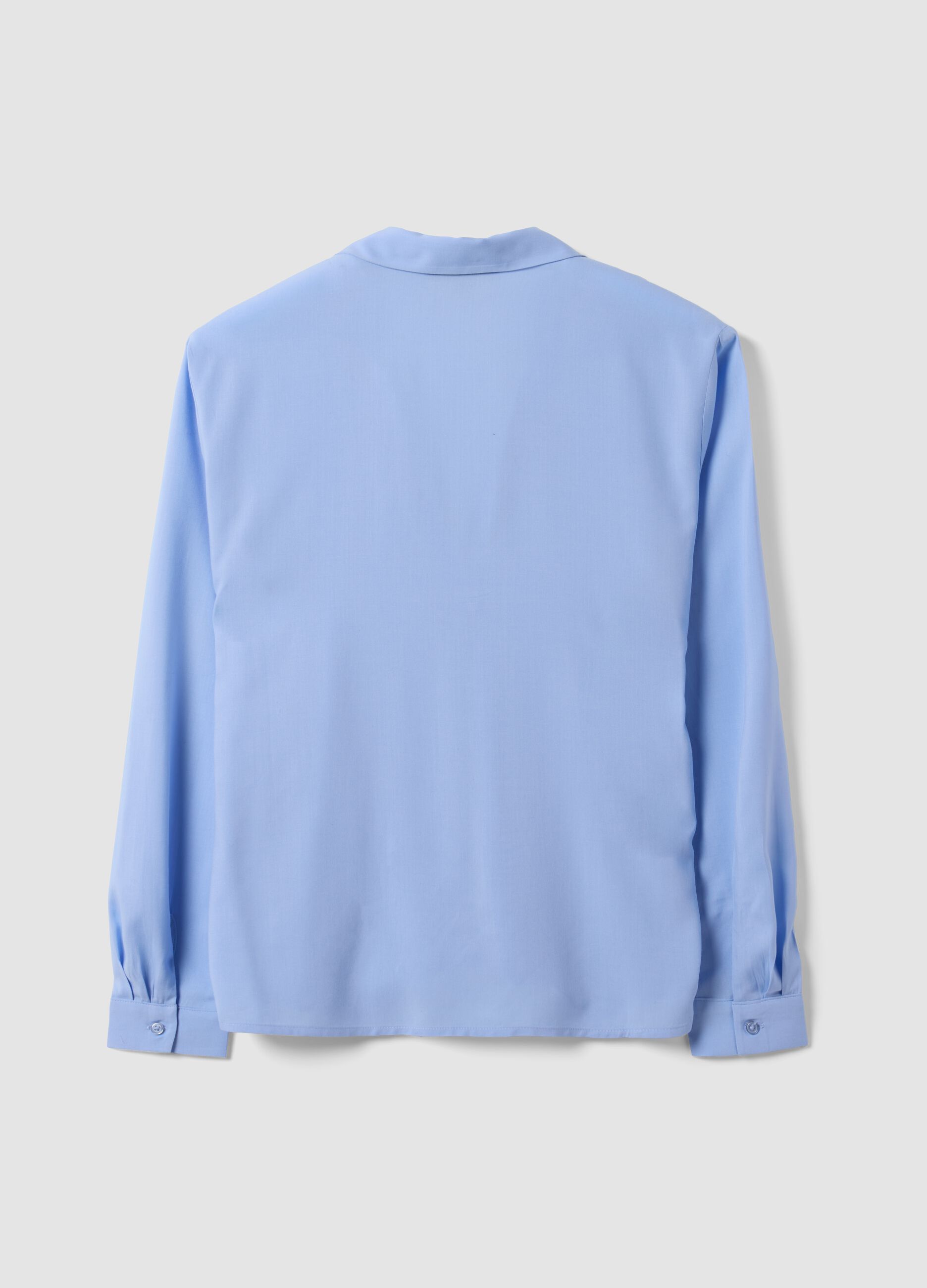 Camicia azzurra in pura viscosa con colletto classico regular fit