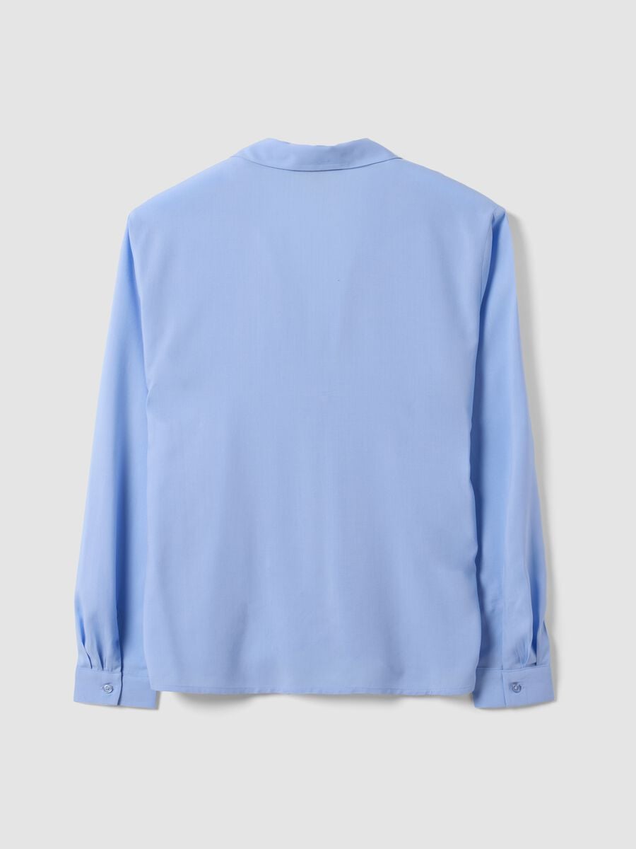 Camicia azzurra in pura viscosa con colletto classico regular fit_6