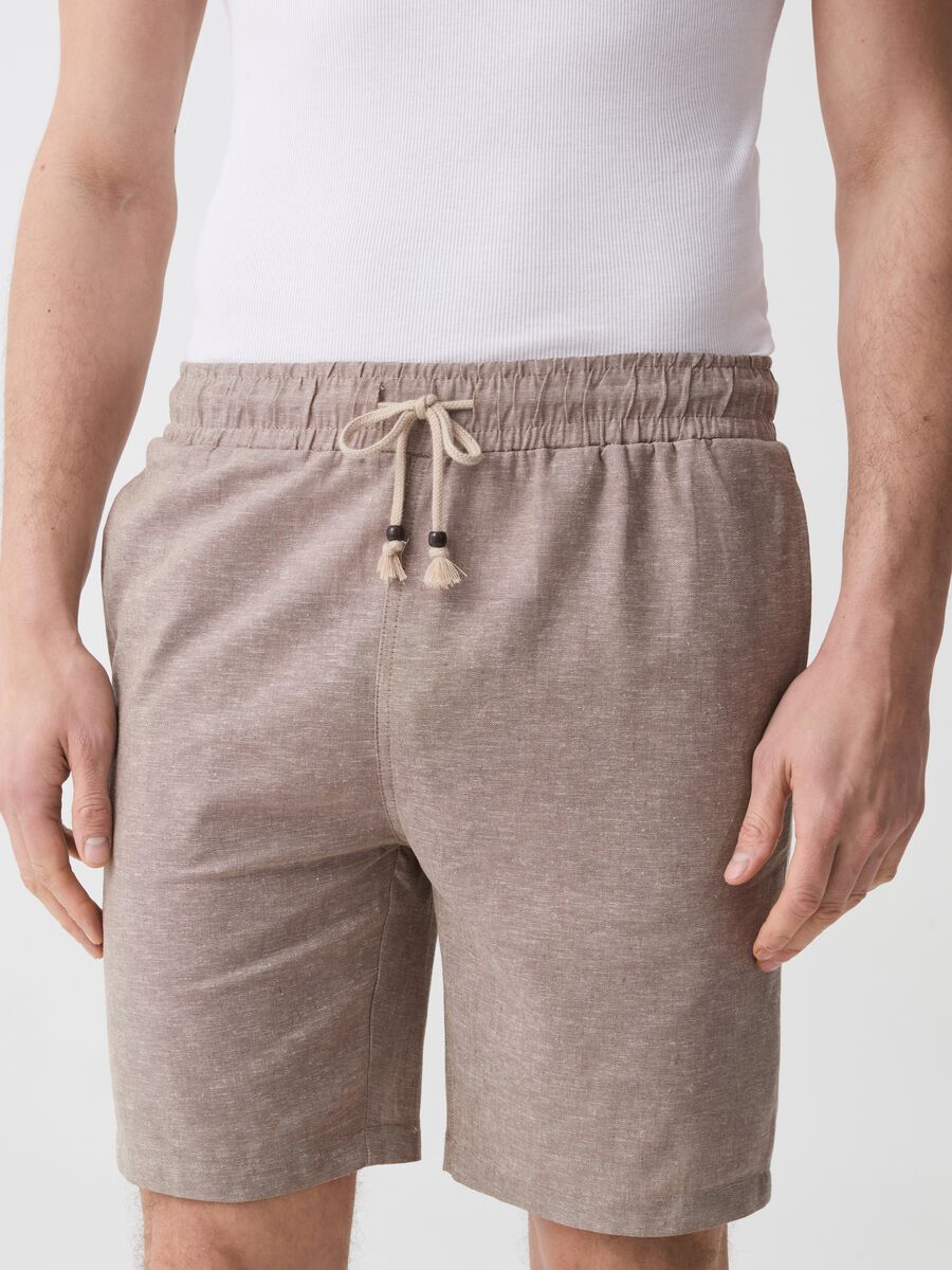 Shorts de pijama de lino y algodón_1