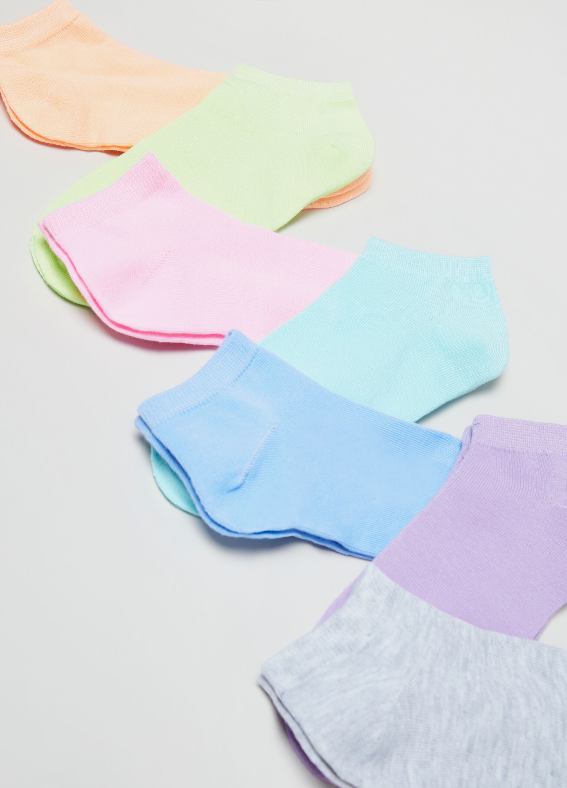 Pack de siete calcetines invisibles multicolores
