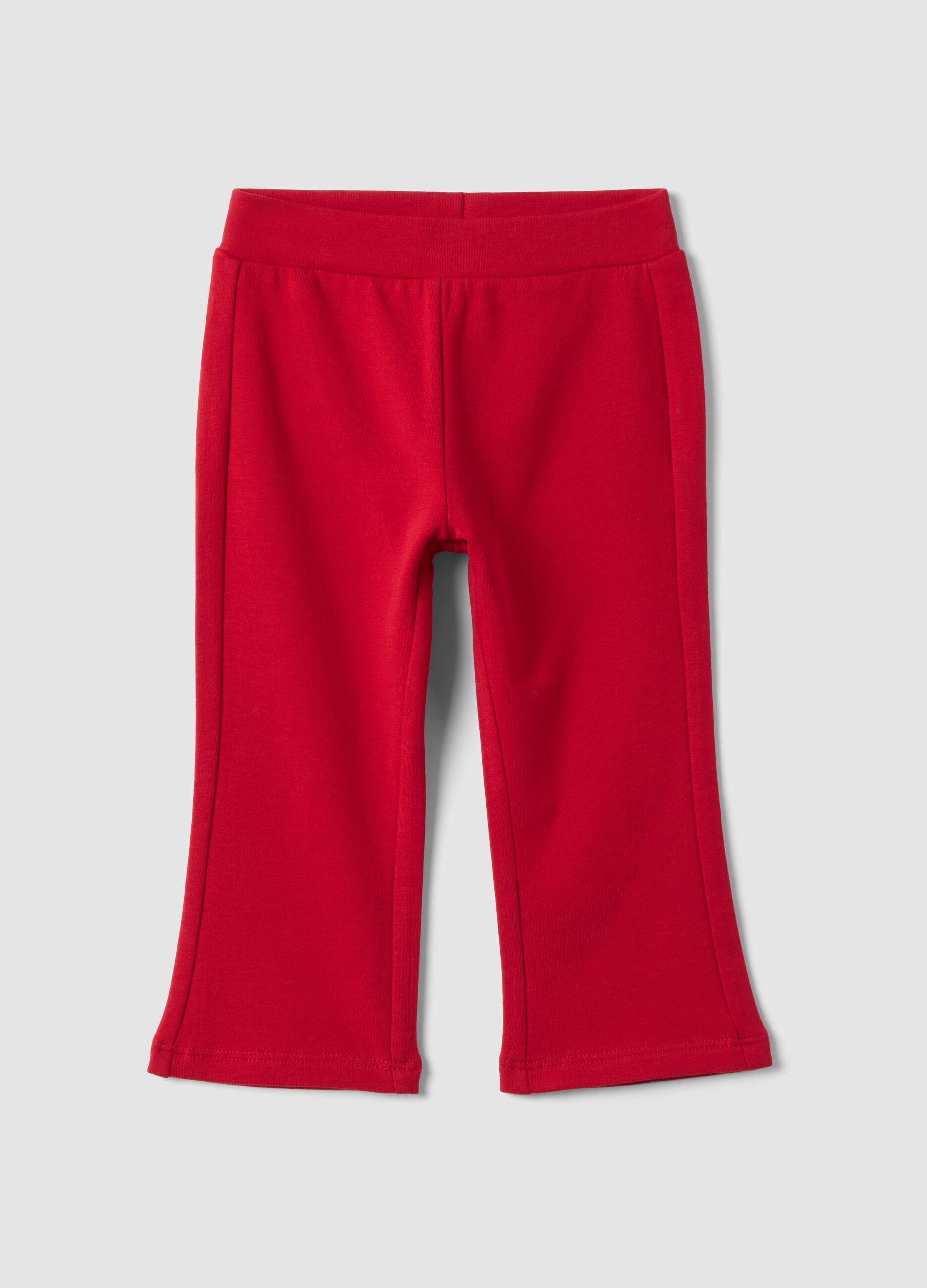 Red stretch cotton leggings
