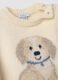 Wei&szlig;es Rundhals-Shirt aus Stretch-Jersey mit Welpen-Print_2