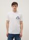 Weisses T-Shirt aus reiner Baumwolle mit Print, Regular Fit_0