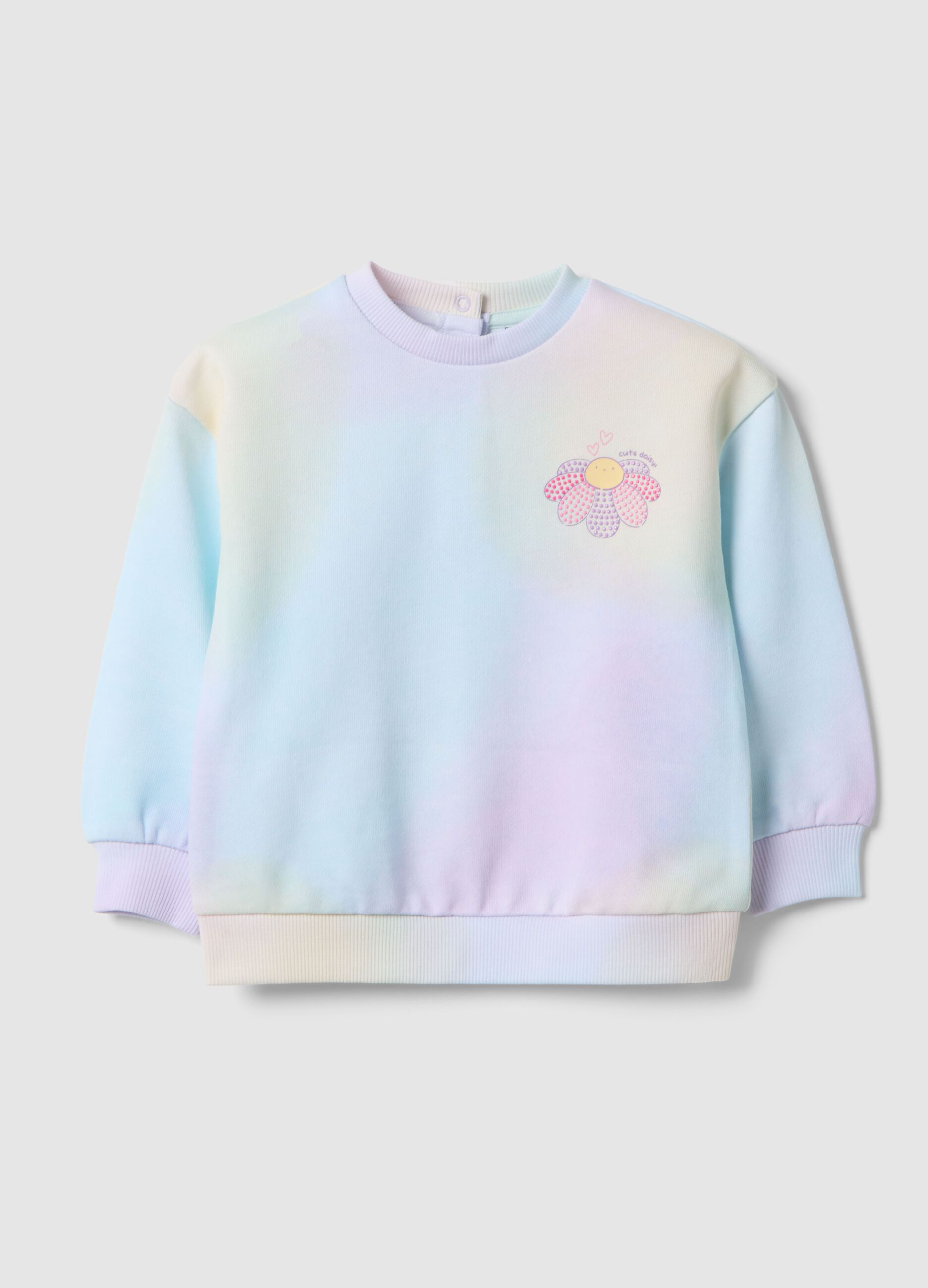 Sweatshirt multicolor de algod&atilde;o puro, ajuste regular para menina