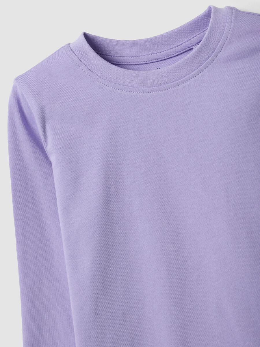 Violettes M&auml;dchen-T-Shirt aus reiner Bio-Baumwolle mit Rundhalsausschnitt_2