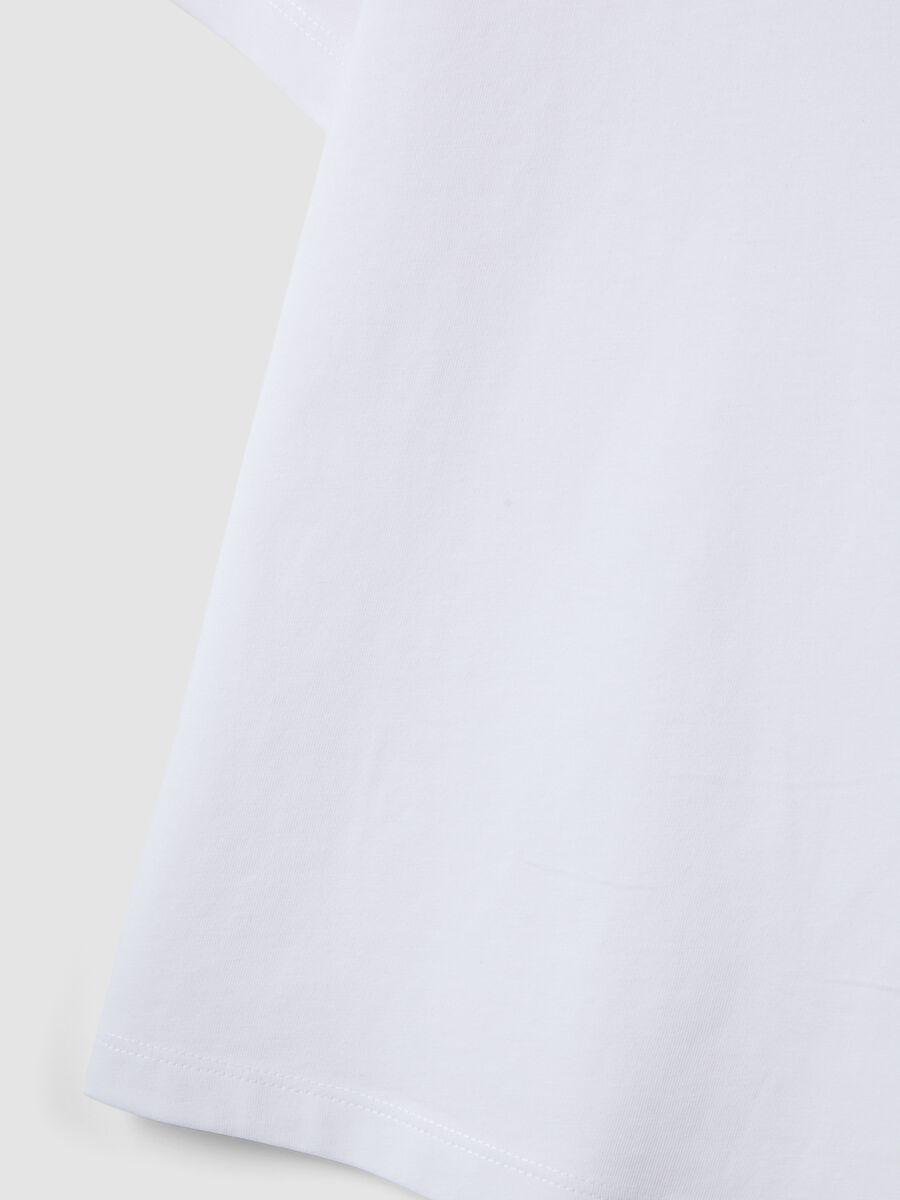 Boys&rsquo; white pure cotton T-shirt, regular fit_3