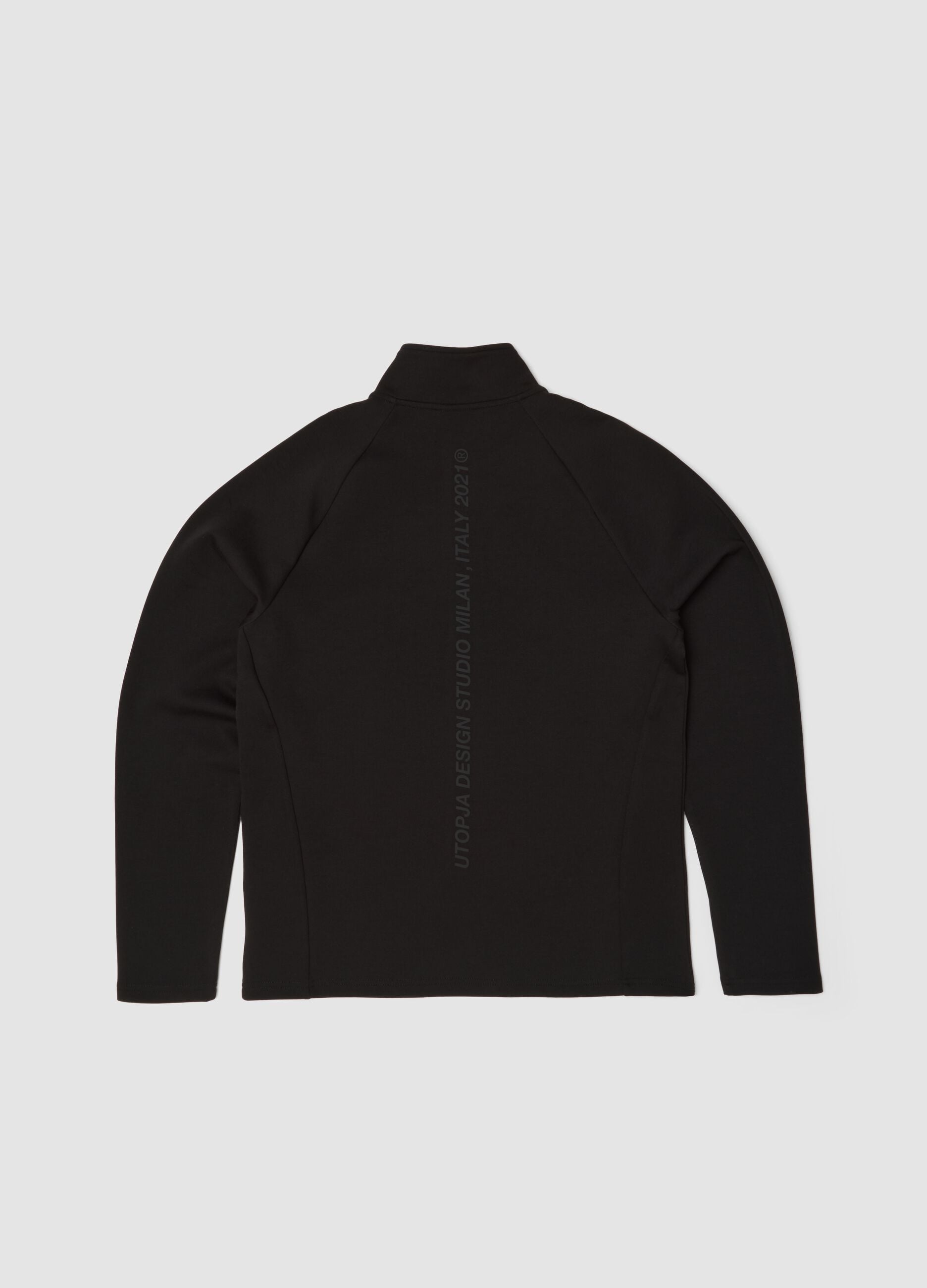 Technical Half-Zip Sweater &ndash; Fitted Black