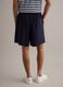 Blue cotton-blend relaxed-fit jogger shorts with drawstring_2