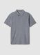 Grey short-sleeved polo shirt in pure cotton_4