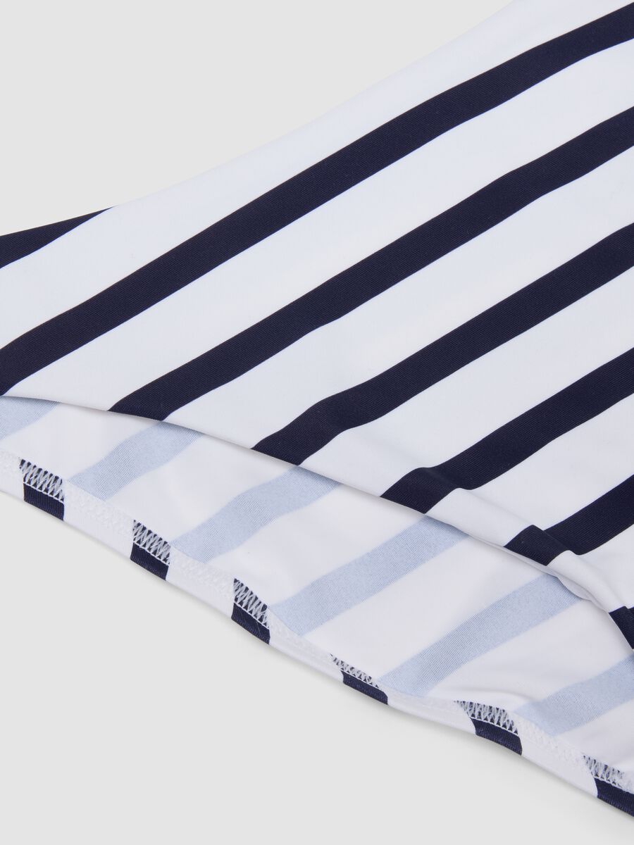 Blue and white striped stretch bikini bottoms_1