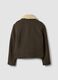 Green wool-blend and viscose jacket with contrast collar_2