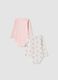 2-pack pink and white organic cotton baby bodysuits with Aristocats print_1