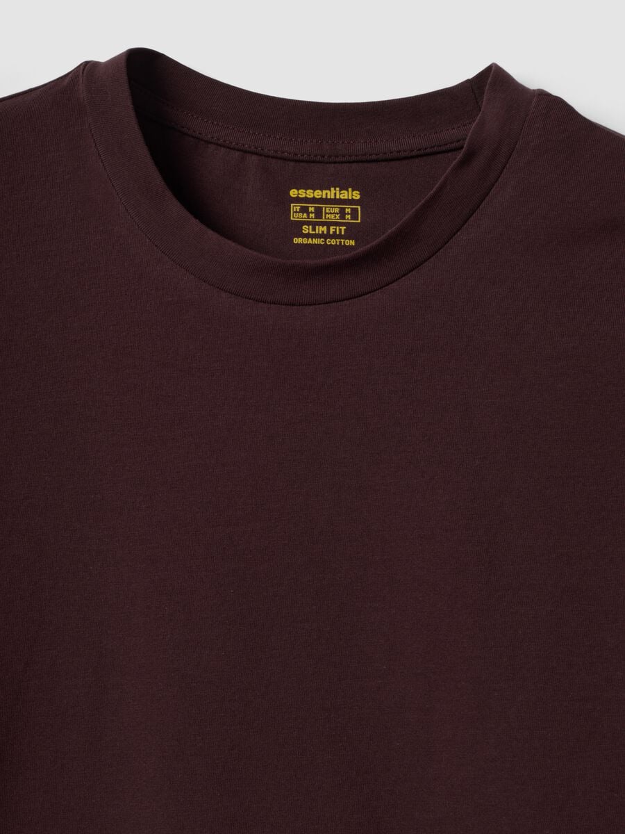 Brown organic cotton slim-fit short-sleeve T-shirt_5