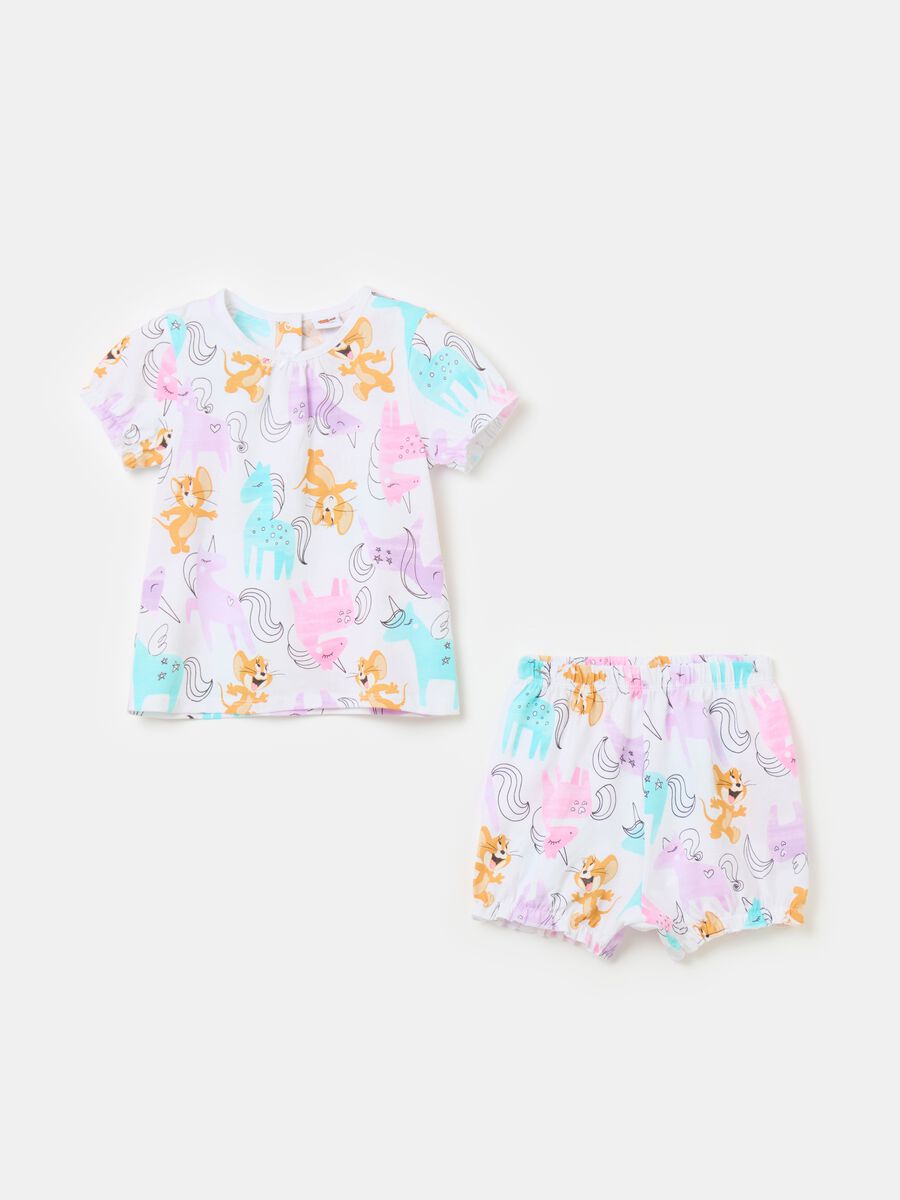 Pijama de algodón orgánico con estampado Tom & Jerry_0