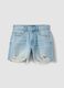 Light blue pure cotton denim shorts_4