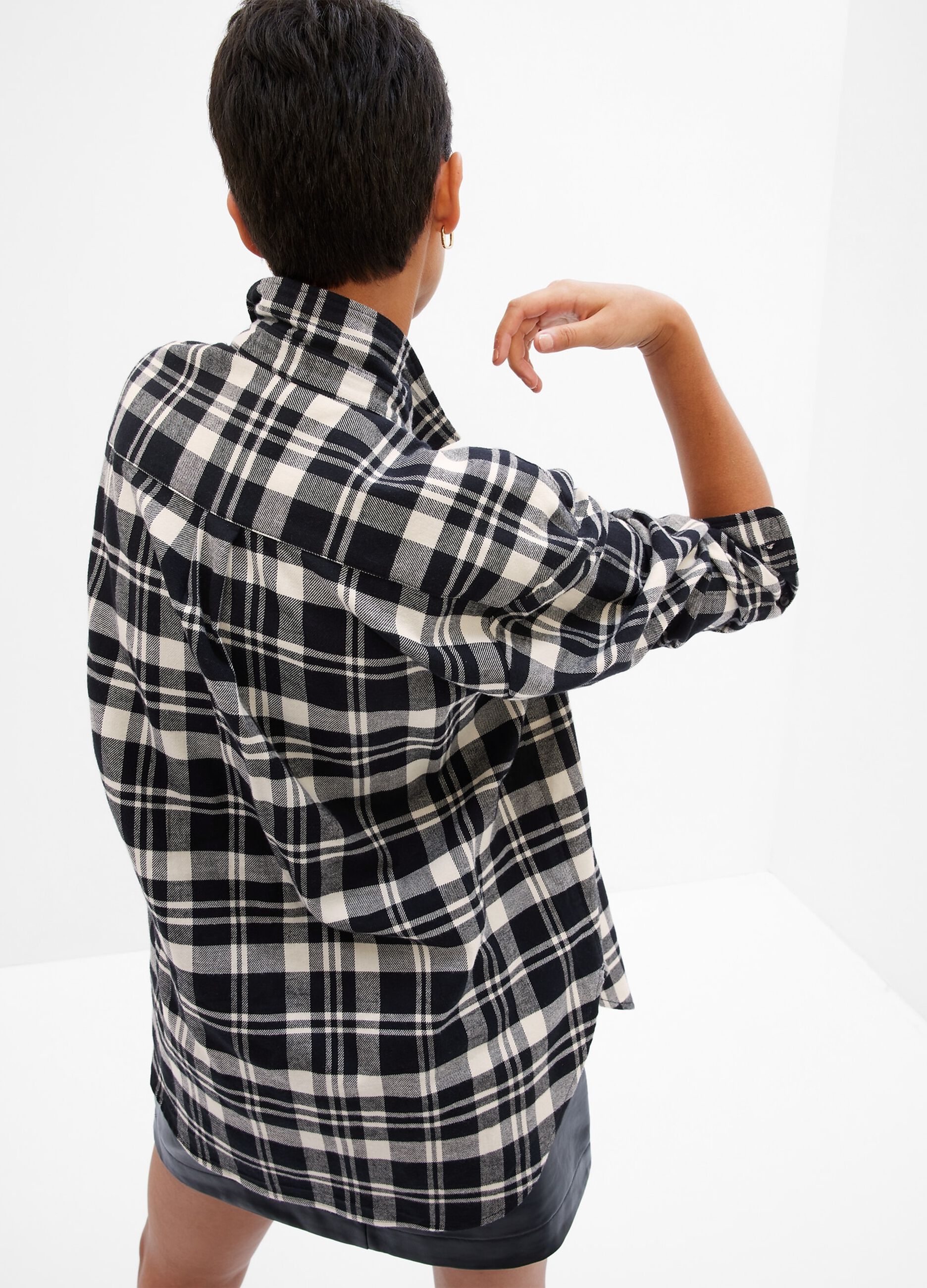 Oversize shirt in check flannel