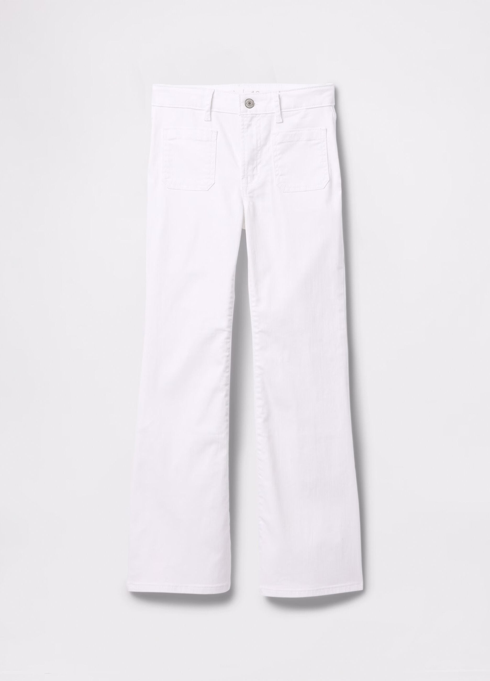 White flared jeans