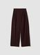 Brown wide-leg stretch-fabric trousers_4