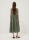 Vestido verde sem mangas em algod&atilde;o puro com folhos, corte regular_3