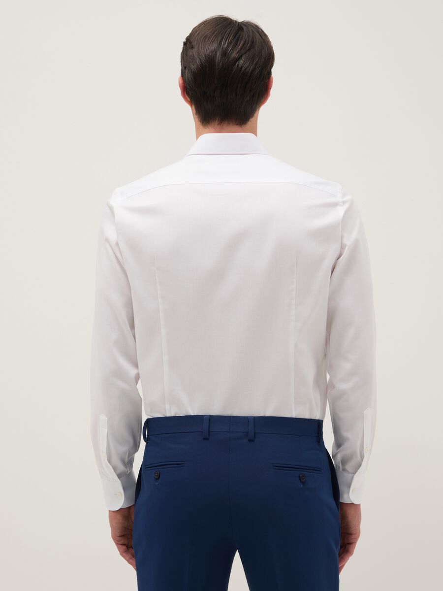 White pure cotton slim fit shirt_2