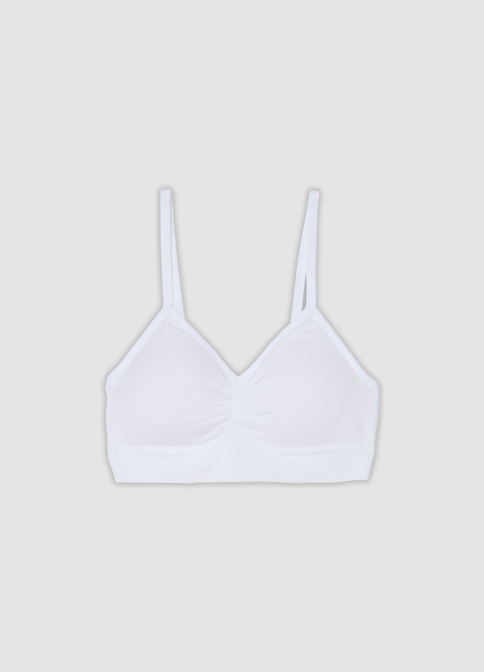 Reggiseno bralette bianco in tessuto elasticizzato