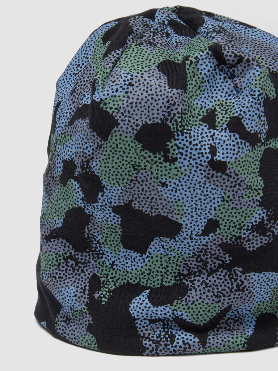 Multicoloured stretch cotton printed hat for boys_2
