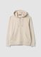 Sweatshirt bege em mistura de algod&atilde;o com decote redondo e capuz_0