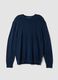 Blauer Rundhalspullover aus Viskosemix, Regular Fit_3
