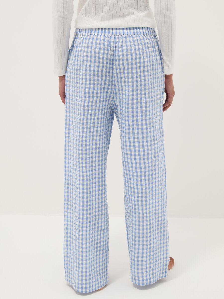 Multicolour check pure cotton pyjama trousers regular fit_2