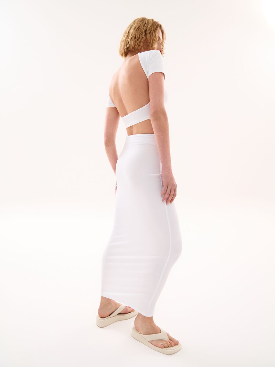 Backless T-shirt Crop White_2