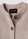 Beiger Rundhals-Cardigan aus elastischer Wolle und Alpaka, Regular Fit_6