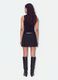 Black stretch viscose dress with structured high neckline_2