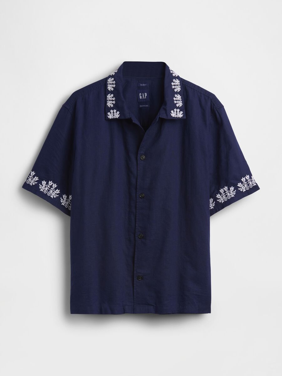 Linen and cotton blend shirt with embroidery_3