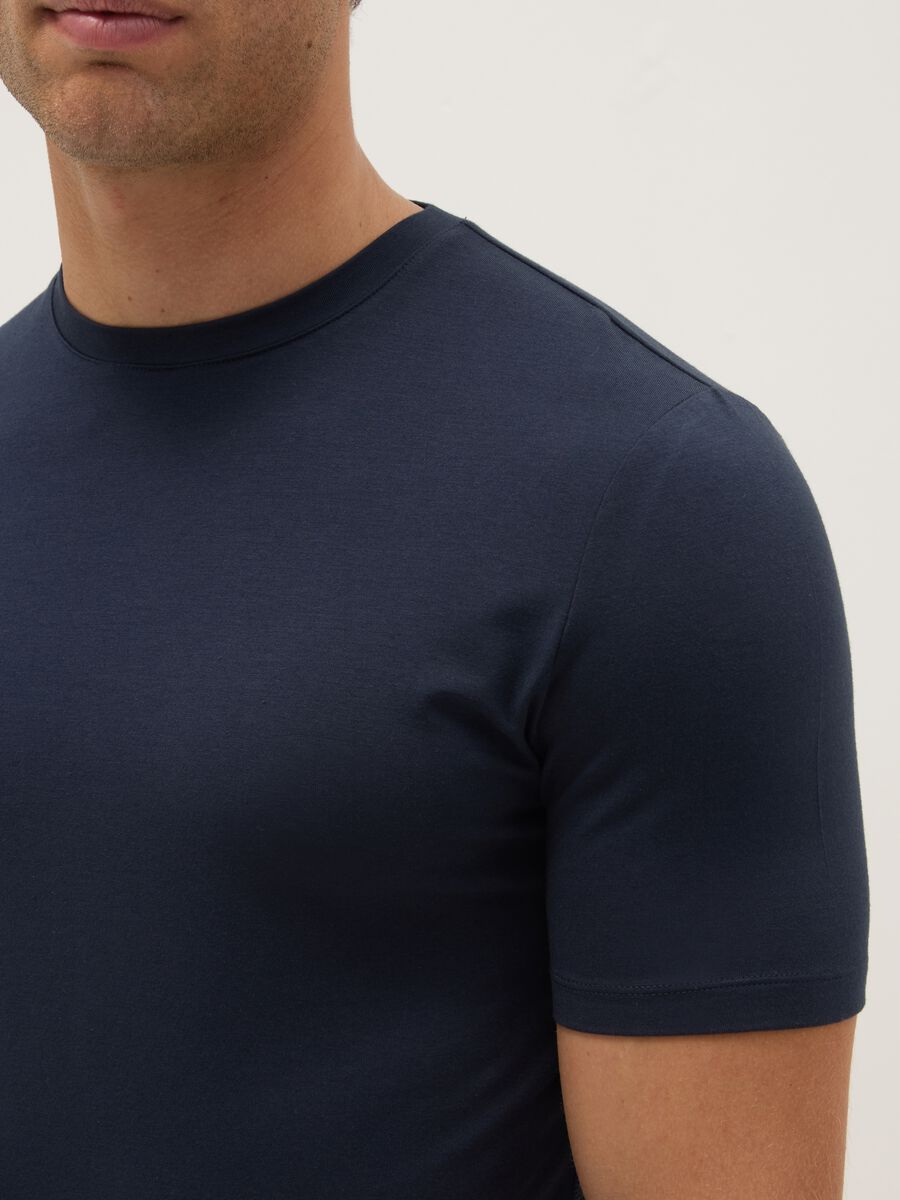 Blaue Rundhals T-Shirt Regular Fit_3