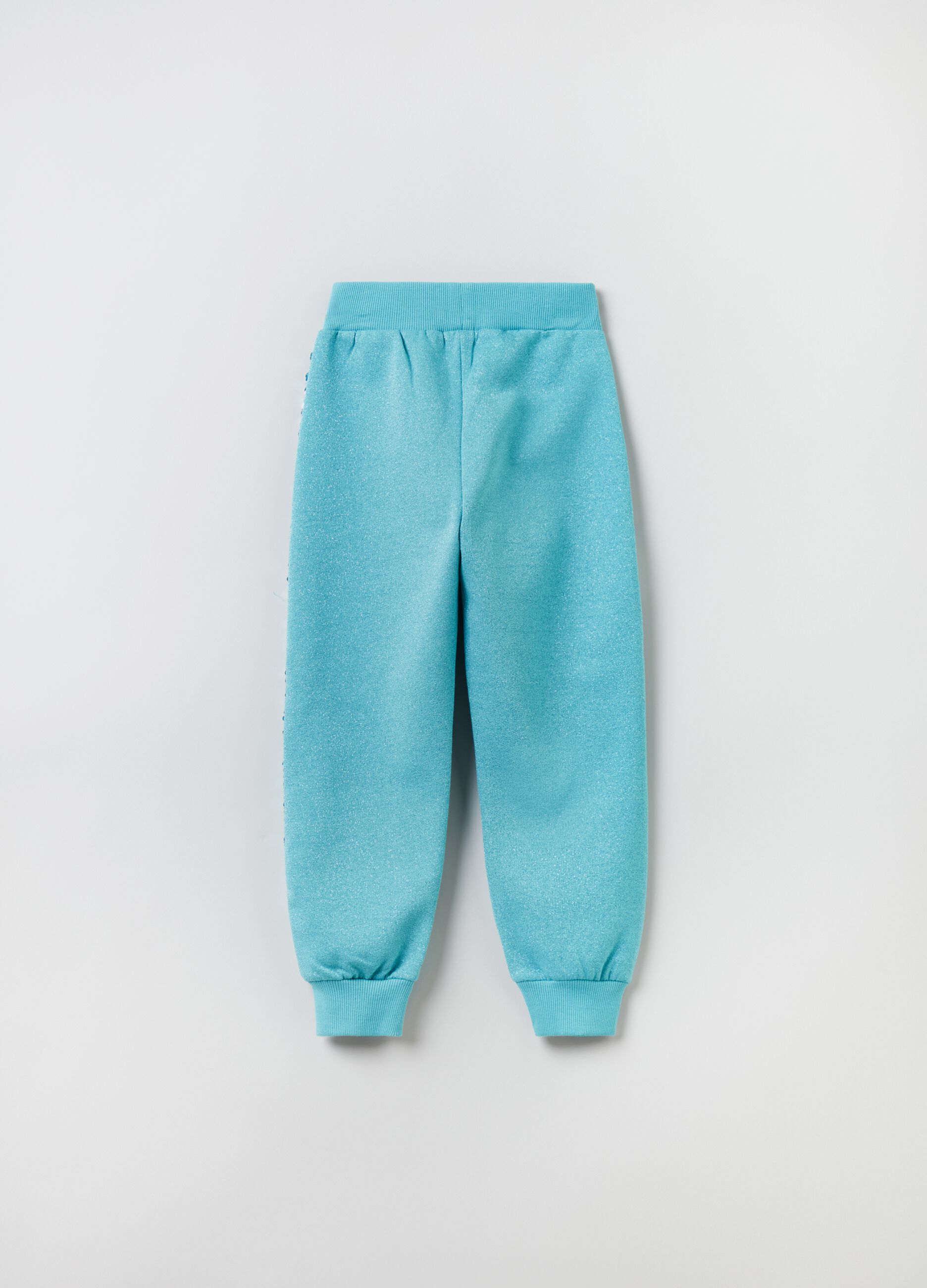 Joggers with sequins and Frozen Elsa patch_1