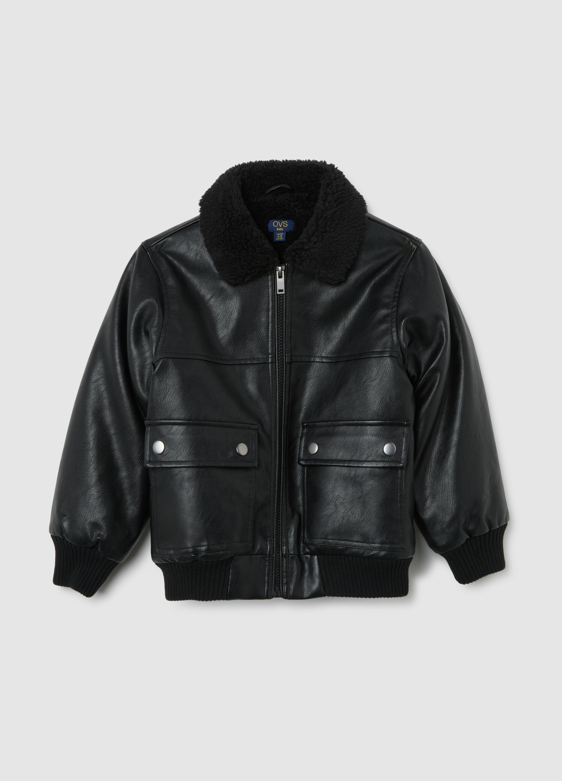 Children's black padded jacket regular fit