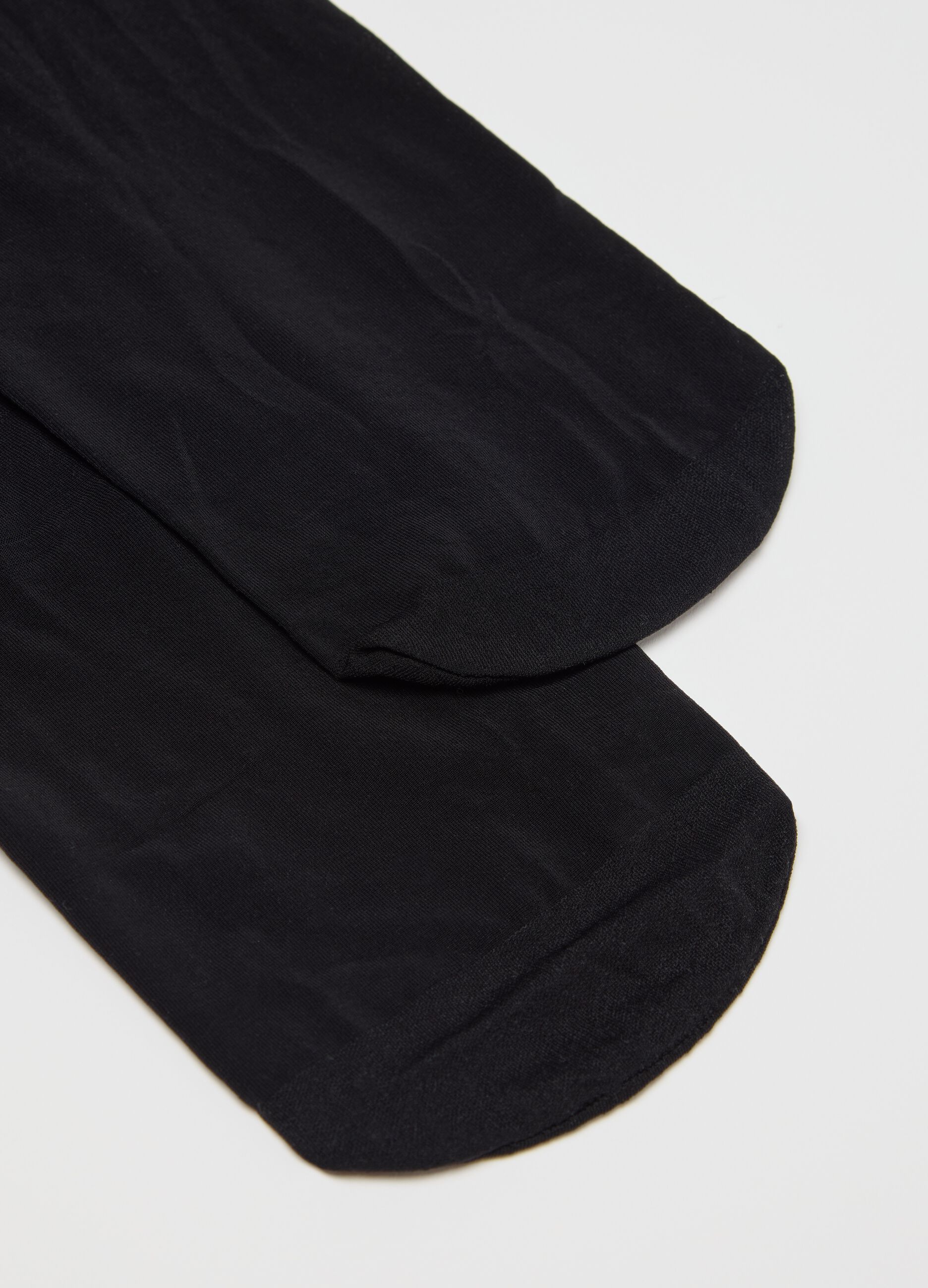 Black semi-sheer stretch tights with shaping effect