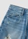 Light blue pure cotton denim shorts_5