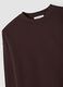 Brown cotton-blend crew-neck sweatshirt with lace detail_5