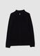 Black full-zip cardigan with collar, regular fit_4