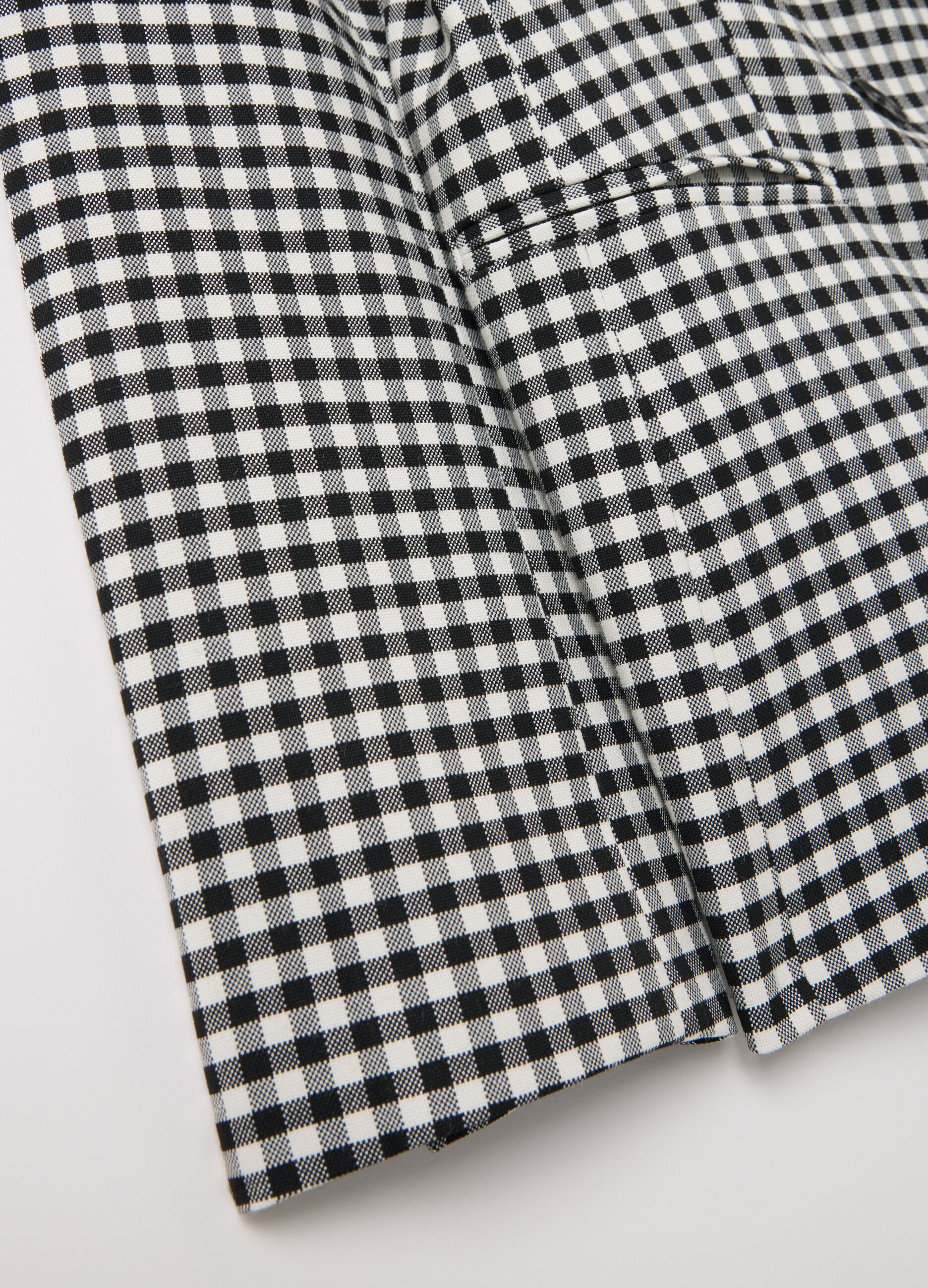 Gingham double-breasted blazer