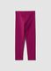 Purple and black stretch organic cotton leggings with star for girls_1
