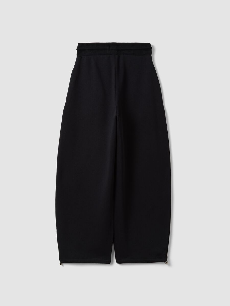 Black cotton-blend baggy-fit jogger trousers_5
