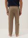 Beige Pyjamahose aus Baumwoll-Leinen-Mix, Relaxed Fit_2